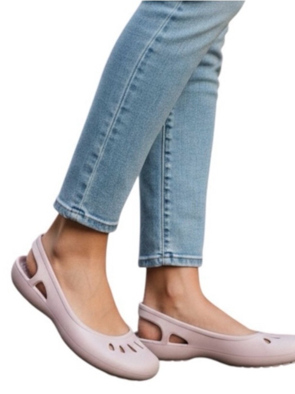 Crocs Slingback Flats Pink Women’s Size 10W Comfort Ballet Shoes